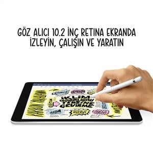 iPad 9.Nesil 256GB Wi-Fi+Cellular 10.2''Retina Ekran iPadOS Tablet Silver