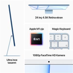 APPLE Z13KM116256-TQN iMac M1 8C CPU 7C GPU 16 GB 256 GB SSD 24" - GÜMÜŞ