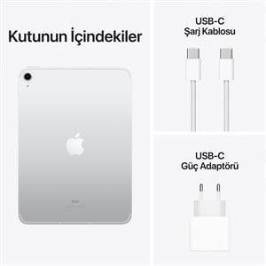 iPad 10.Nesil 256GB Wi-Fi+Cellular 10.9''Liquid Retina Ekran iPadOS Tablet Gümüş