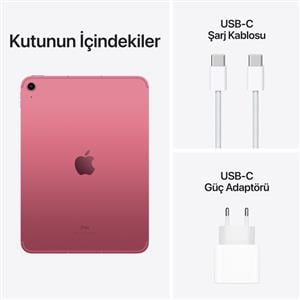 iPad 10.Nesil 64GB Wi-Fi+Cellular 10.9''Liquid Retina Ekran iPadOS Tablet Pembe