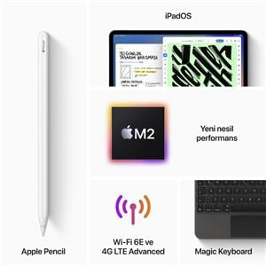 iPad Pro 6.Nesil 128GB WIFI 12.9''Liquid Retina XDR Ekran iPadOS Tablet UzayGri