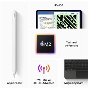 iPad Pro 6.Nesil 128GB WIFI+Cellu.12.9''LiquidRetinaXDREkran iPadOS Tablet U.Gri