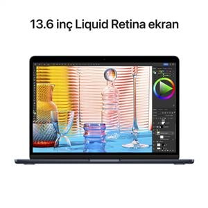 MacBook Air MLY33TU/A M2 8Gb-256Gb Ssd-Liquid Retina-13.6inc-Gece Yarısı