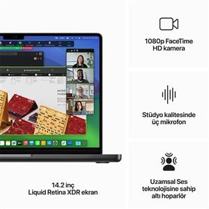 MacBook Pro MRX33TU/A M3 Pro 18Gb-512Gb Ssd-Liquid Retina-14inc-Uzay Siyahı