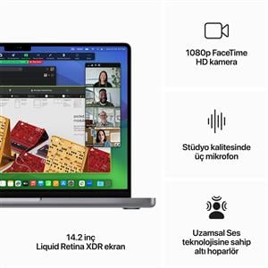 MacBook Pro MTL73TU/A M3 8Gb-1Tb Ssd-Liquid Retina-14inc-Uzay Grisi